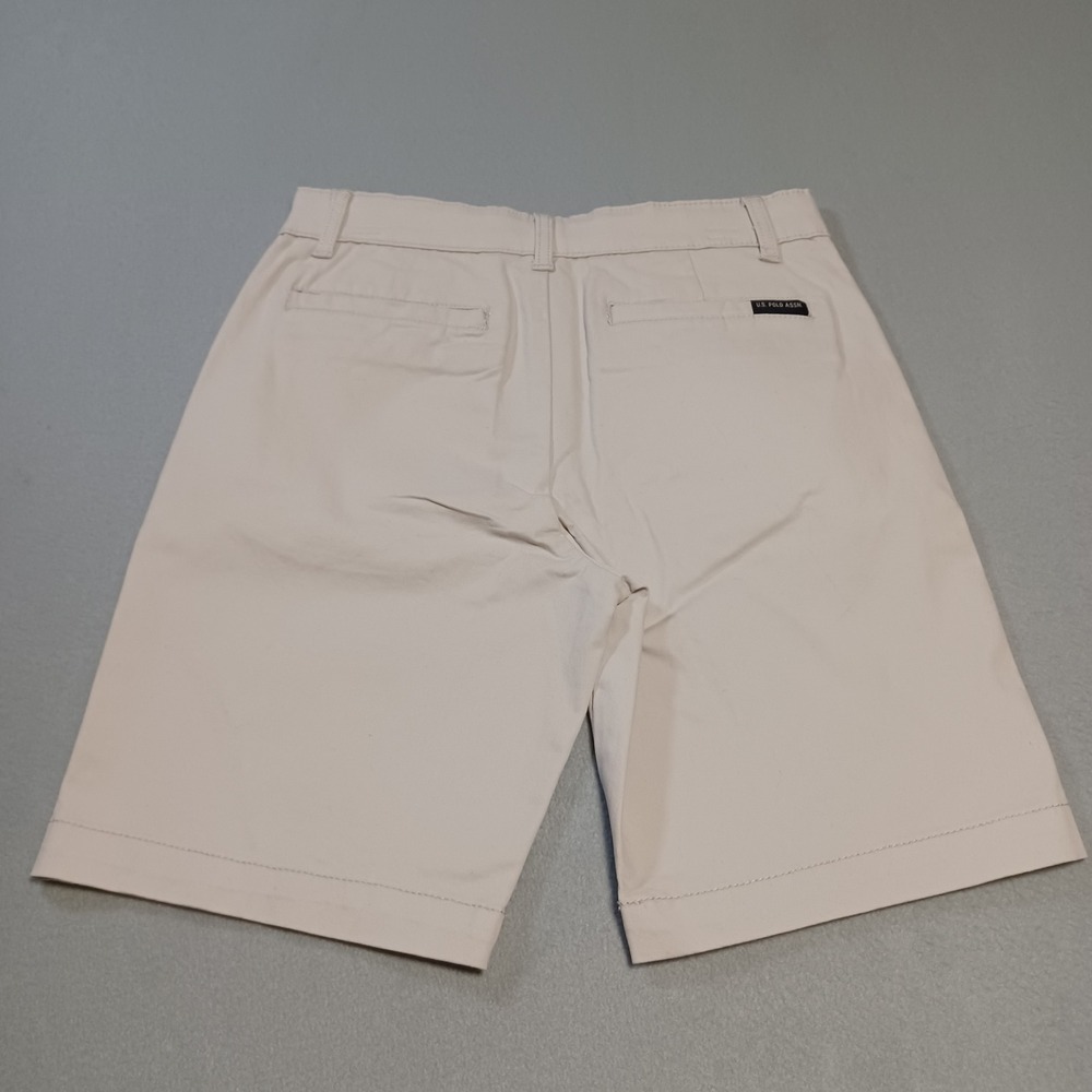 US Polo Assn Boys‎ Tan Khaki Chino Shorts Size 12 Adjustable Waist 12-WU-US-1738